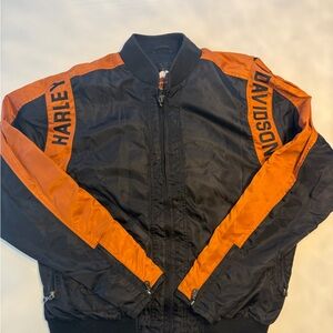 Harley-Davidson Black and Orange Bomber Jacket
